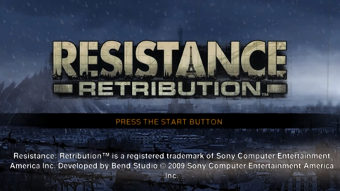 Resistance: Retribution title screen for PSP